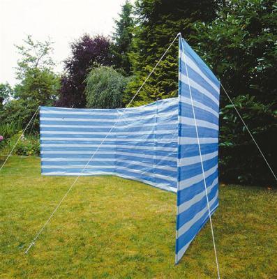 Windschutz Sichtschutz 400 x 135 cm blau/weiß für Strand Zelt Sonnenschutz