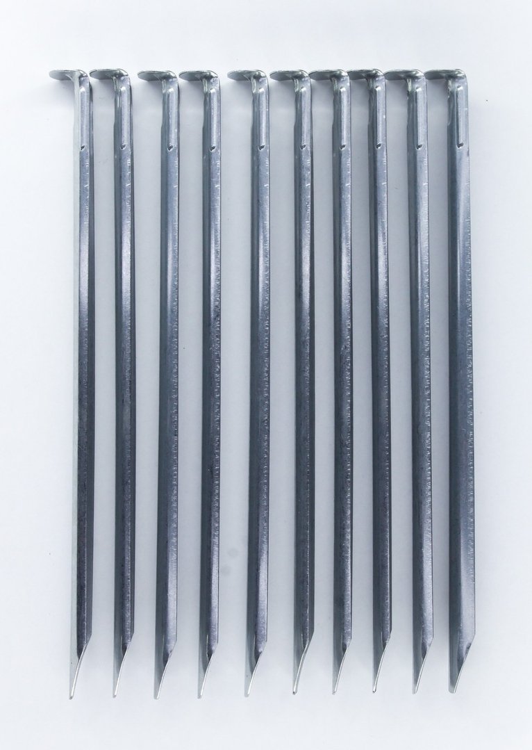 Stahl verzinkt #8104 Zelthering Erdnagel halbrund 10x Hering 30 cm Zeltnagel 