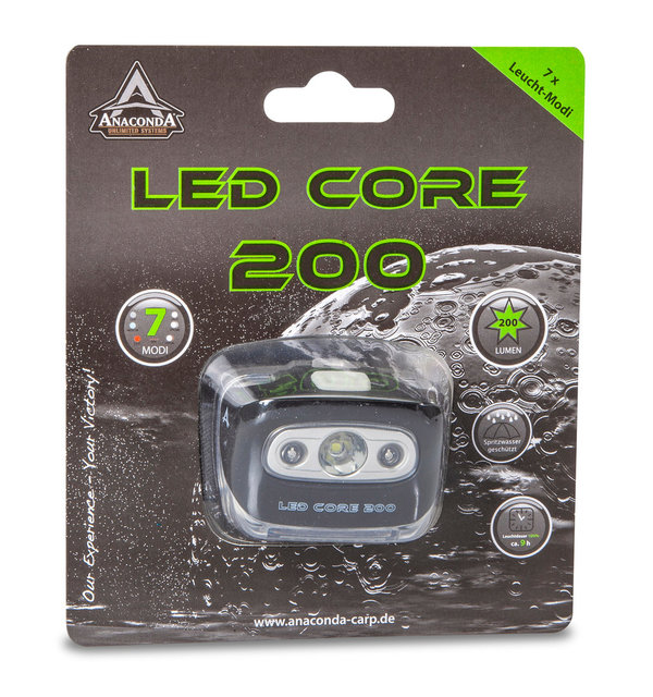 Stirnlampe Anaconda LED Core 200 LED weiß und rot 200 lm Kopflampe